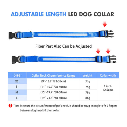 High Visibility Dog Night Safety Collar