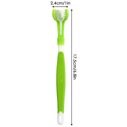 Three-Sided Pet Toothbrush