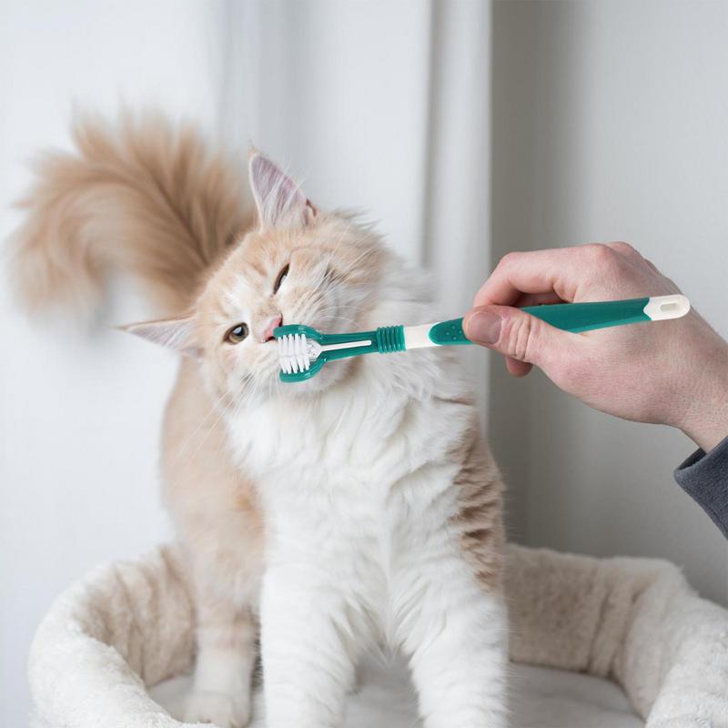 Three-Sided Pet Toothbrush