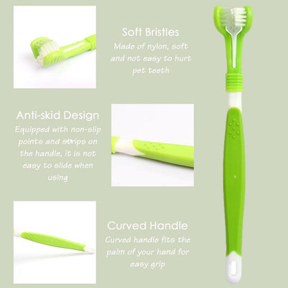 Three-Sided Pet Toothbrush