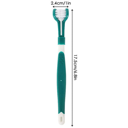 Three-Sided Pet Toothbrush