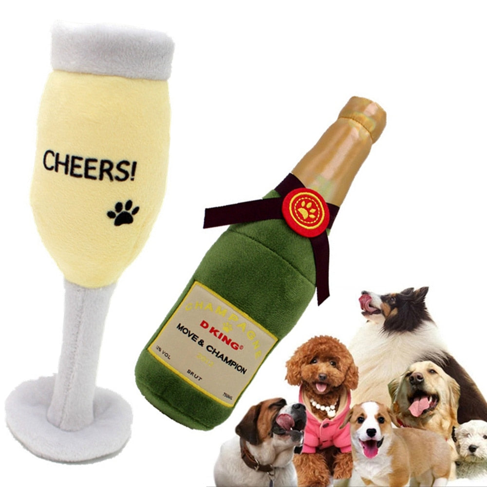 Creative Cocktail Wine Bottle Dog Toy